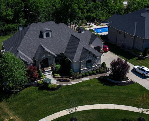 Image of a pool and landscape enhancement in Liberty Township.