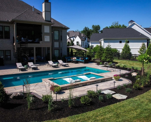 Image of a pool and landscape enhancement in Liberty Township.