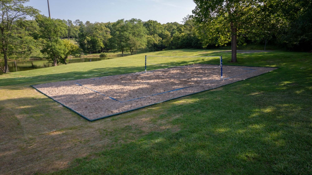 Image of a volleyball court installation at Three Rivers Swim Club in Cleves, Ohio.