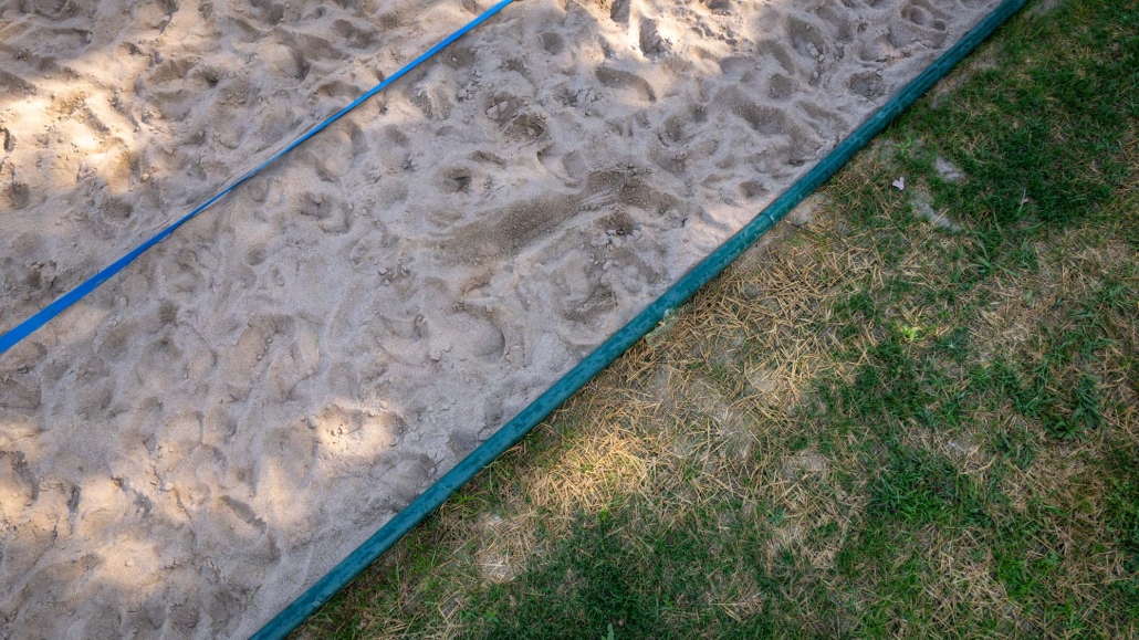 Image of a volleyball court installation at Three Rivers Swim Club in Cleves, Ohio.