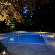 Pool are landscape lighting install in Cincinnati Ohio by Upscale Lawncare