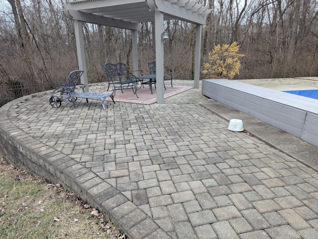 Before photo of existing residential paver patio