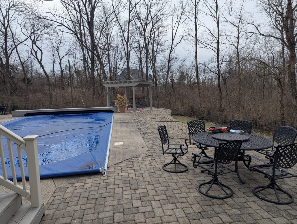 Before photo of existing residential paver patio